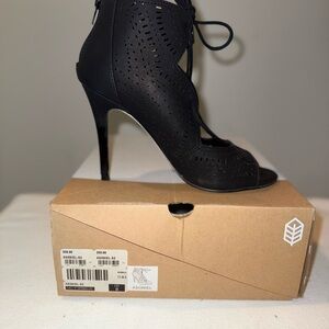 Call It Spring Black Lace-Up Heels